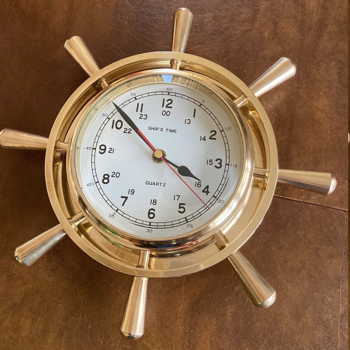 Ship Time solid brass vintage Nautical quartz Clock Etsy