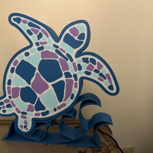 Turtle lamp, turtle light box, bedroom decor, beach house decoration