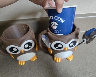 Owl Ice cream pint holder . Gift for owl lover. Gifts for teens. Ramen cup holder.