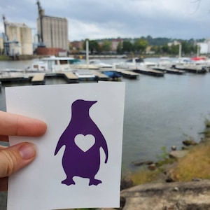 Penguin car decal, laptop sticker, gift for penguin lover, gift for Marine biologist, stocking stuffer