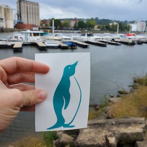 Penguin car decal, laptop sticker, gift for penguin lover, gift for Marine biologist, stocking stuffer
