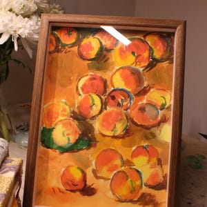 Impressionist Peach Painting Monet Wall Art Claude Monet Wall Decor Watercolour Art Colourful Living Room Decor Housewarming Gift