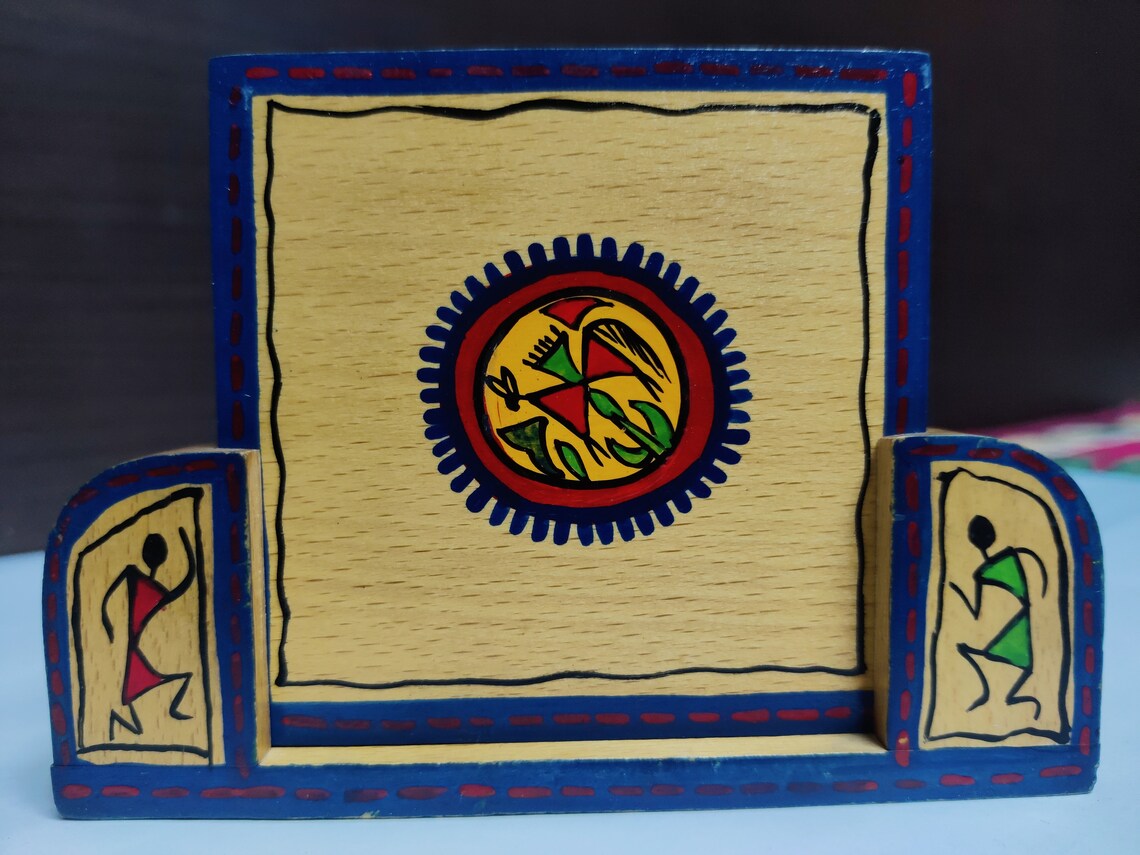Hand Painted Wooden Coaster With Warli Art Etsy UK