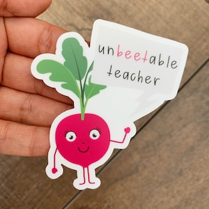 Unbeetable Teacher, Teacher Sticker, Teacher Stickers, Teacher Merch, Planner Stickers, Teacher Gift, Gift for Teacher, Teachers, Teacher