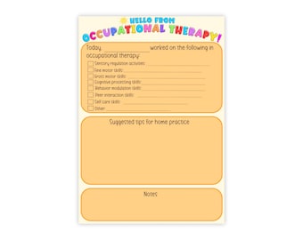 Ergotherapie Hauspraxis Haftnotizen, OT Hausnotizen, Haftnotizen, Ergotherapie Notizen, Ergotherapeut