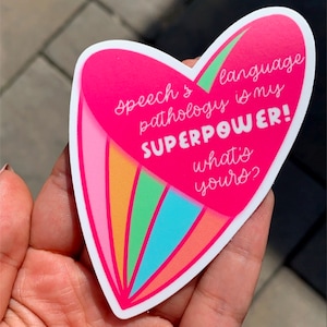Spraaktaalpathologie is mijn superkracht, SLP Merch, SLP-sticker, spraaksticker, SLP-cadeau, plannersticker, logopedistesticker