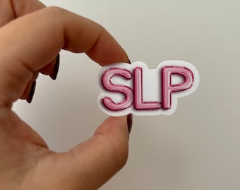 Sticker SLP, cadeau autocollant SLP, cadeau pour orthophoniste, orthophonie, cadeau pour elle, cadeau pour lui, cadeau de la parole, orthophoniste, orthophonie