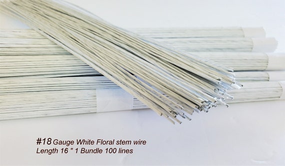 Paper Covered Floral Wire 18 Gauge White