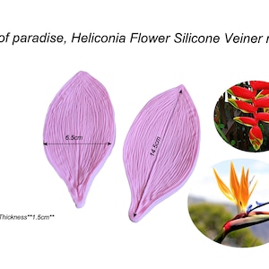 Bird of paradise, Heliconia Flower Silicone Veiner molds Large, Clay flowers, Cake Decorating Tool DIY Handmade Gum paste Clay Flowers Molds