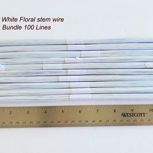 Gauge 30x12'' 100 Pcs White Floral Stem Wire Paper Wrapped Artificial Flower Craft