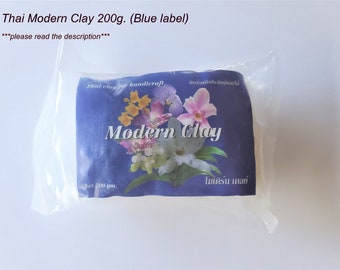 Cold porcelain Clay, Air dry Thai Clay,Thai Modern Clay, for artificial flowers. 200g. (Blue label)