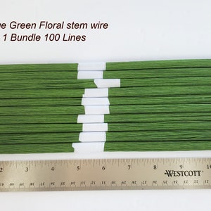 Gauge 28x12'' 100 Pcs Green Floral Stem Wire paper wrapped Artificial flower craft