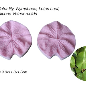 Water lily, Nymphaea, Lotus Leaf L, Silicone Veiner molds, Clay Flowers,Gum paste flowers Artificial flowers
