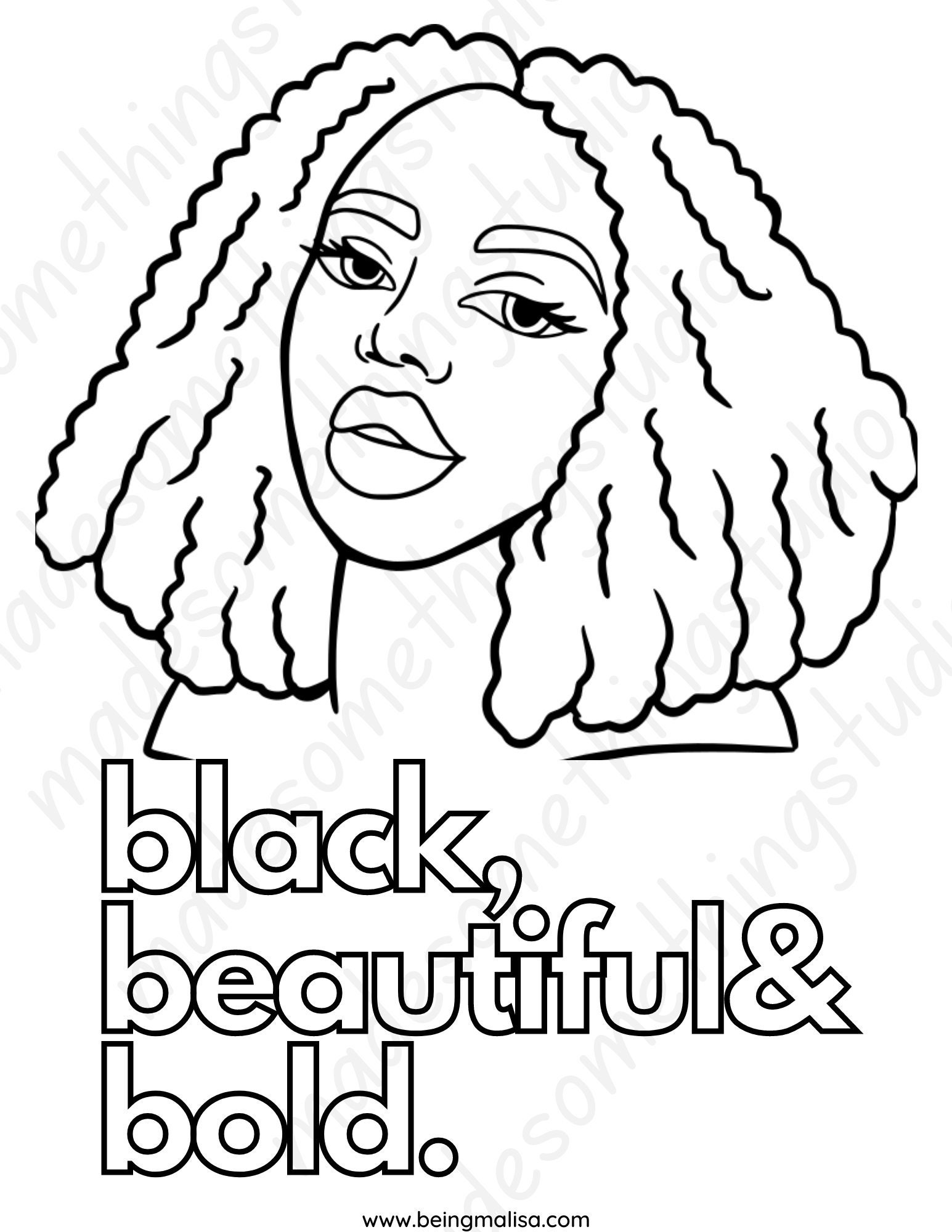 Bold. Beautiful Black Girl Magic Coloring Sheet | Etsy