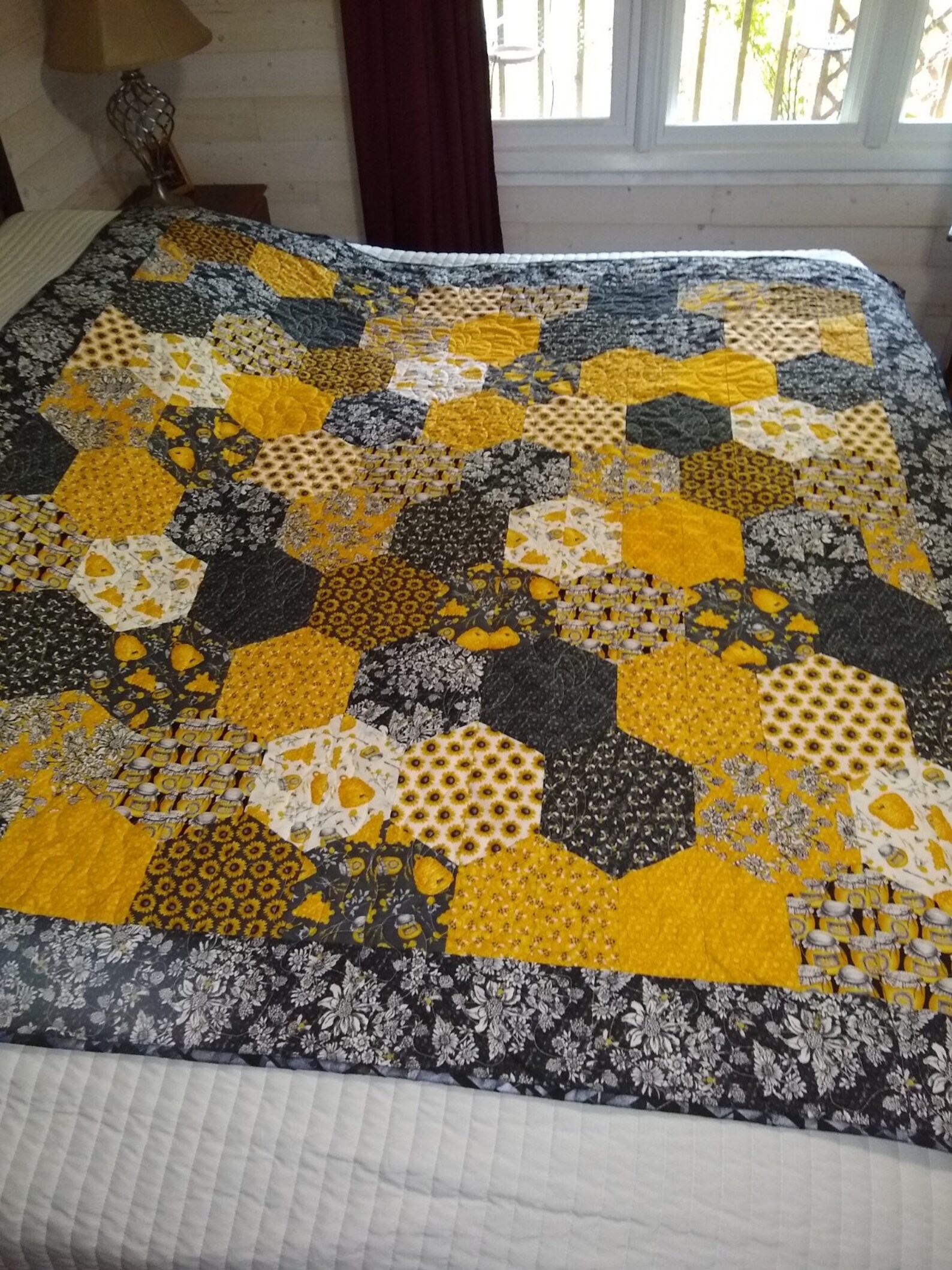 Quilt Handmade from Show Me the Honey Fabric Collection from Etsy
