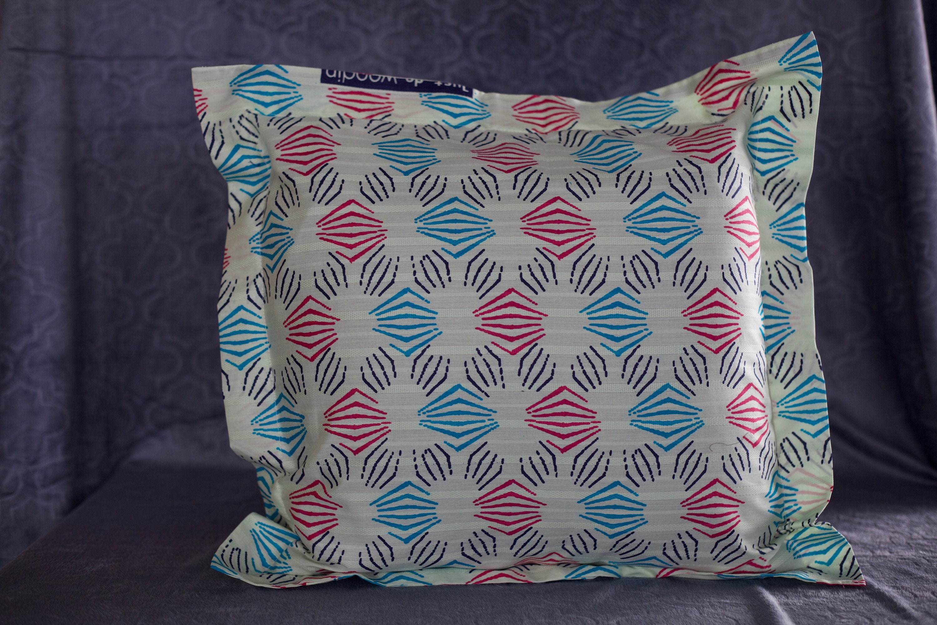 Dark blue pillow case and matching colourful pillow case Etsy