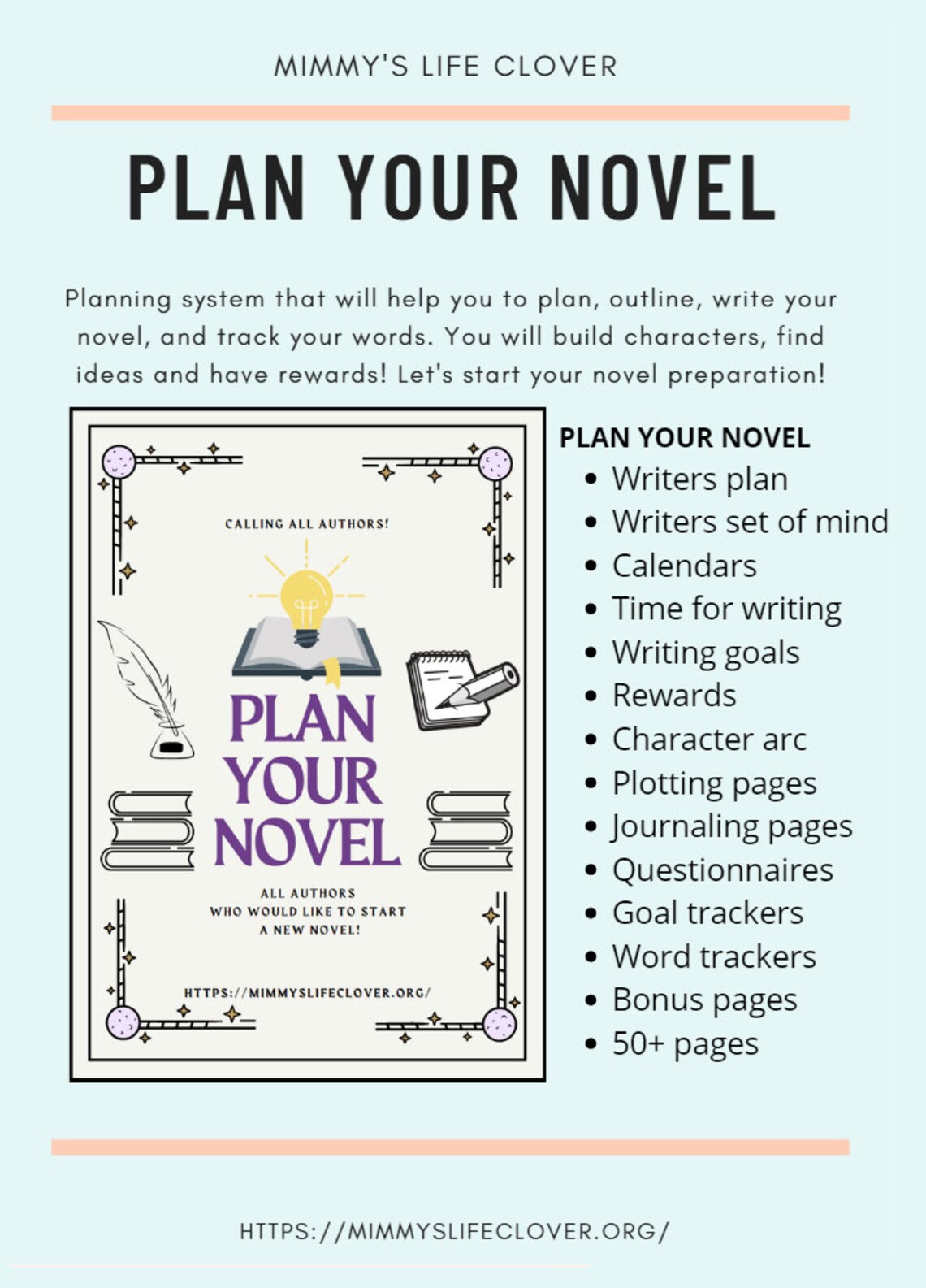 Plan your novel writers ultimate guide planner for writers Etsy