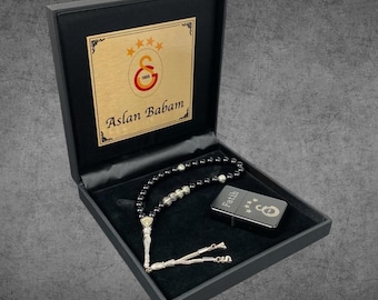 Tesbih mit Namen Gebetskette personalisiert mit Geschenkbox & Wunschtext GS Taraftar