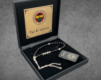 Tesbih mit Namen Gebetskette personalisiert mit Geschenkbox & Wunschtext FB Taraftar