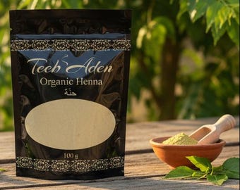 Biologisch hennapoeder 100 g afkomstig uit Jemen حنة حضرمي يمني عضوية