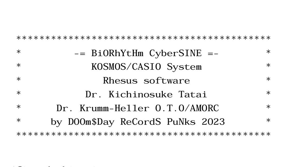 Biorhythms Chart