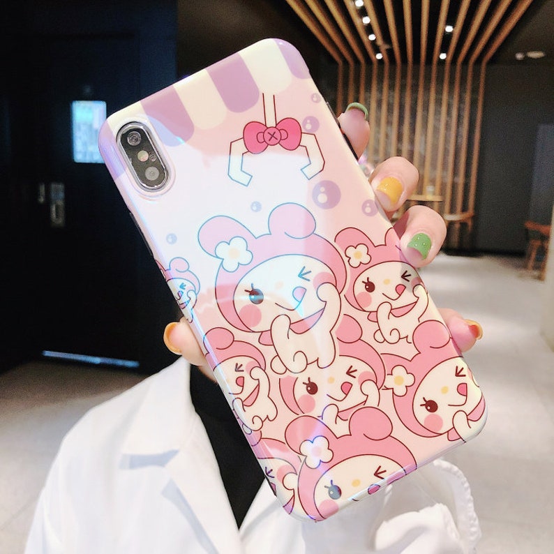 Purin Melody Kitty iPhone Case for iphone 678 Plus X XS XR XSmax 11 Pro Max Cartoon Anime Handmade Lovely 3D Silicone Girls Birthday Gift