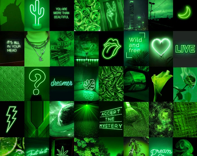 Neon Green Aesthetic Photo Wall Collage Kit - Etsy