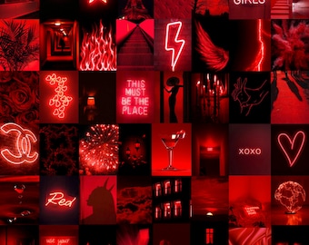 Neon Red Aesthetic Etsy