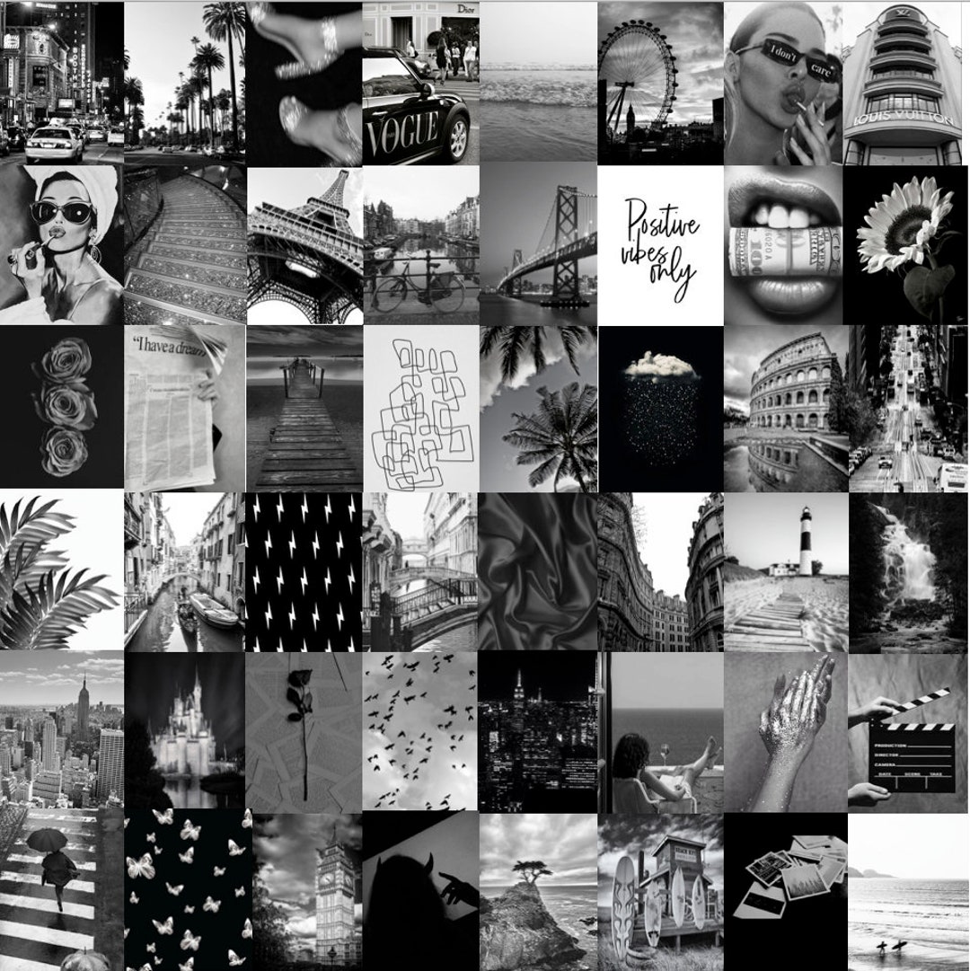 Black and White Aesthetic Photo Wall Collage Kit - Etsy