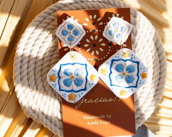 Pendientes POSITANO / mediterráneo / costa amalfitana / inspirados / cerámica / viajes / verano / la dolce vida / limón / amarillo / limones / novia