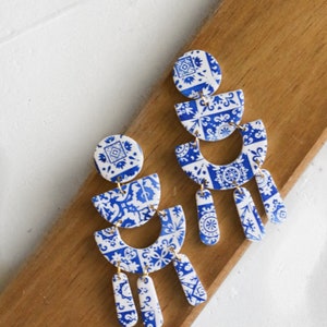 Brincos ALICA | boho | boho | feitos à mão | brincos de argila | grego | santorini