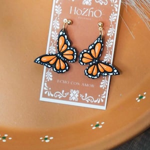 MARIPOSAS earrings | stud earrings | clay earrings | mexican | monarcas |