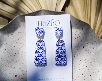 Tlaxcala earrings | clay earrings | talavera | mexicsn talavera inspired | bridal