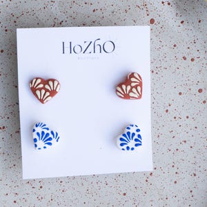 CORAZONES Ohrstecker / Corazones/ Herz /Talavera/ mexikanisch inspiriert/ handgemacht