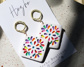 HUICHOL earrings | inspired | clay earrings | handmade | mexican | mexico | bridal | talavera