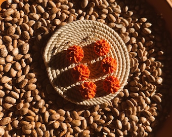 Florecitas De Cempasuchil / pendientes / arcilla / dia de muertos / dia de muertos /