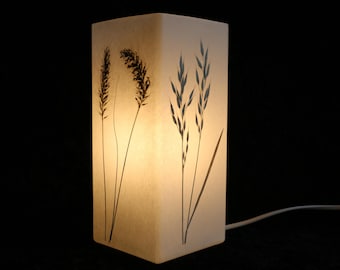 Lampe mit gepressten Gräsern, lampa med pressat gräs