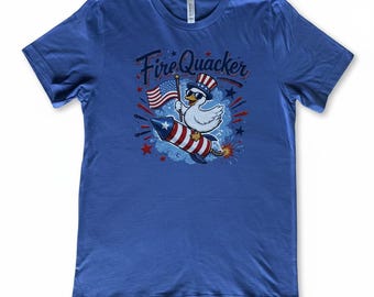 Blue Fire Quacker Patriotic Unisex Tee