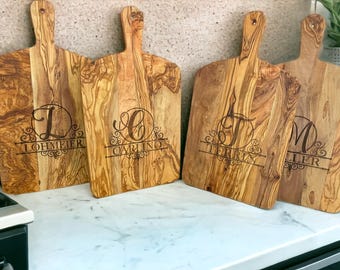 Large Olive Wood Board with Personalization