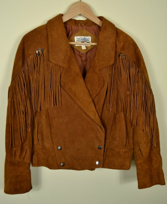 80's suede fringe cowgirl jacket