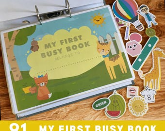 Busy Book, my first busy book, Learning Binder, preschool activity book, binder, quite book, homeschool resources, montessori, printable