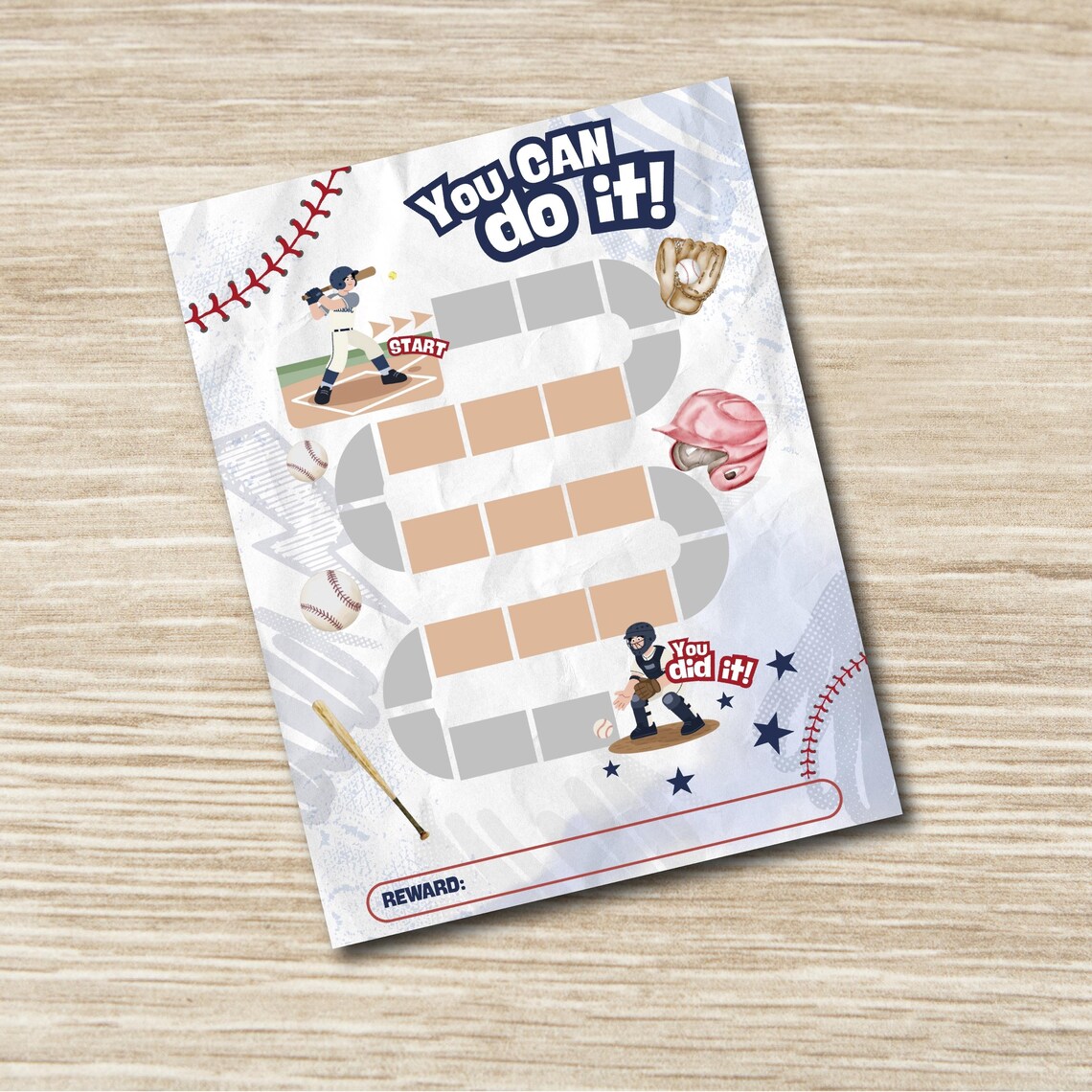 Baseball Reward Chart, Sports Reward Chart, Boys Reward Chart, Training ...