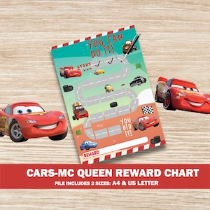Cars Pixar Reward Chart, Sticker Chart, Kinder Töpfchen, Verhaltens-Chart, Ziele Sofortiger Download Kleinkind Vorschule Mc Queen die Autos