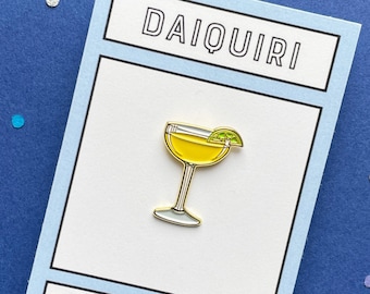 Daiquiri Cocktail Enamel Pin - Drinks and Alcohol Themed Gift Ideas. Lapel Pin for Bartender Apron Pin or 21st Birthday Cocktail Lover.