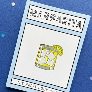 Margarita Cocktail Enamel Pin - Classic Drinks and Alcohol Themed Gift. Tequila & Lime Lapel Pin Jewelry for Bartender or High End Hostess.