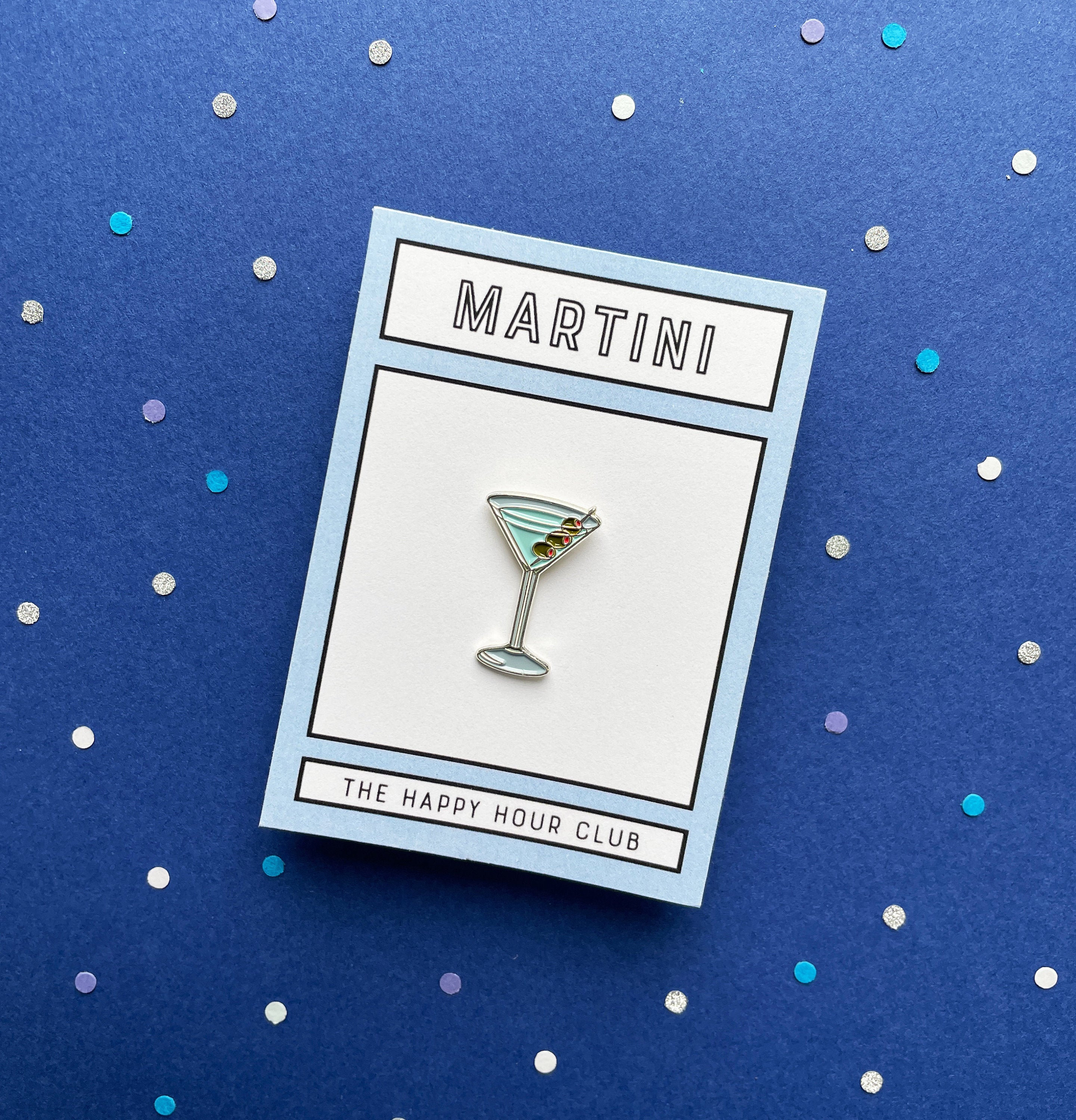 Martini Cocktail Enamel Pin - Drinks and Alcohol Themed Gift Ideas. Lapel Pin Jewelry for Bartender or 21st Birthday or Cocktail Lover.