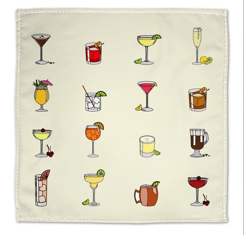Classic Cocktail Napkins Set of Fabric Napkins Happy Hour Etsy Australia
