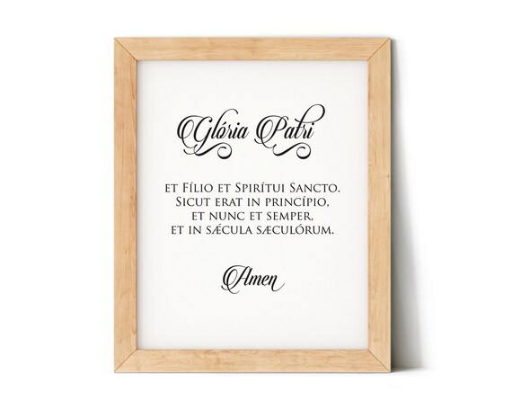 Gloria Patri Glory Be in Latin Printable Wall Art Home | Etsy
