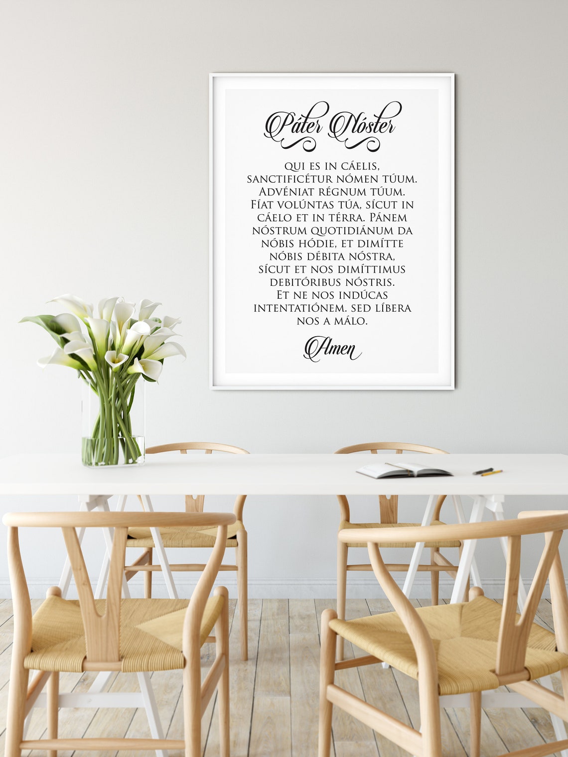 Pater Noster The Lord's Prayer in Latin Our Father in | Etsy