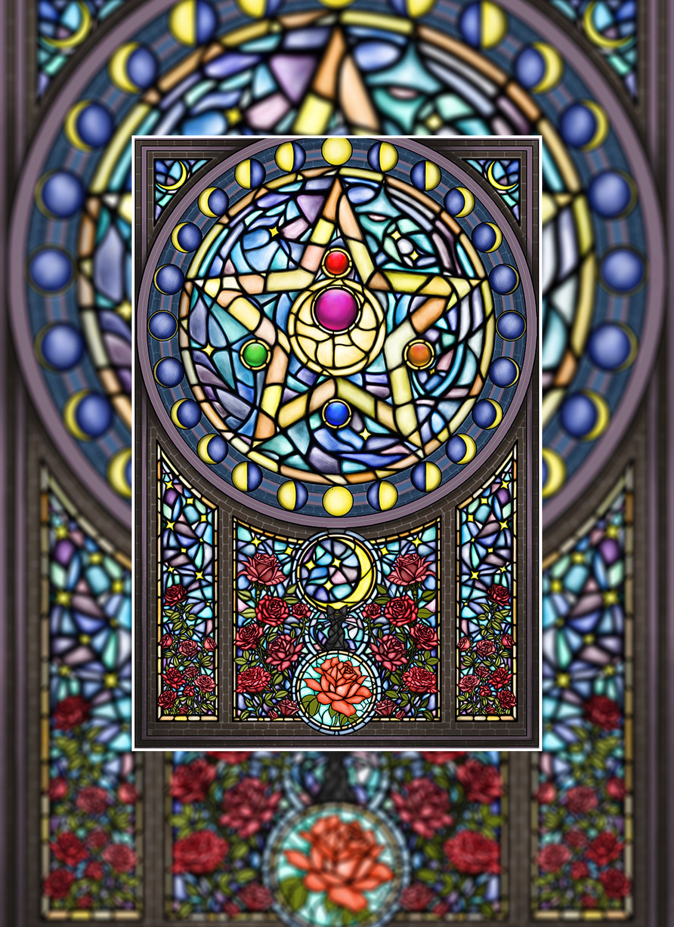 Moon Prism, (Sailor Moon stain glass) print
